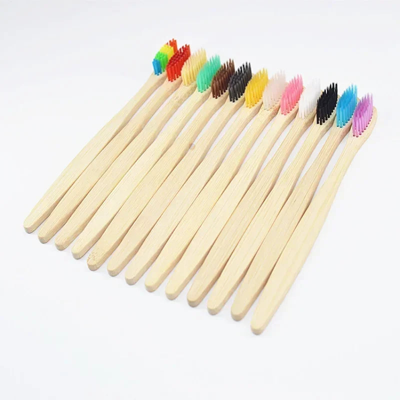 10pack l Cepillo de dientes de bambú natural